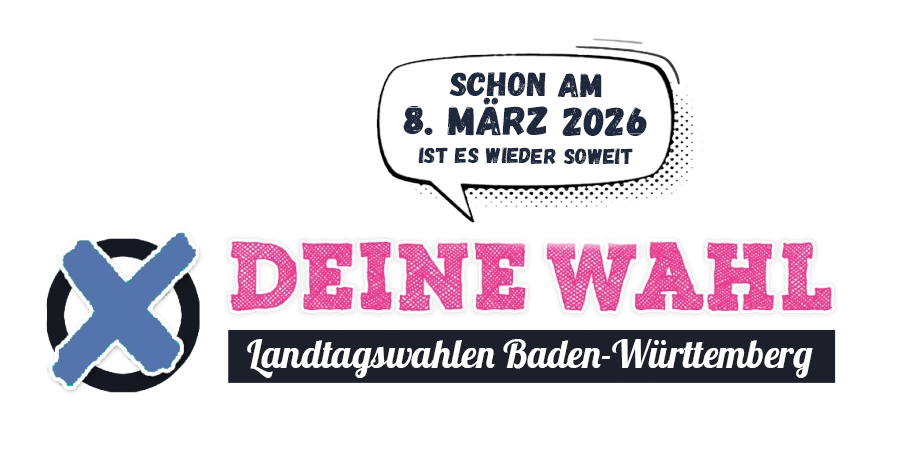 Das DEINE WAHL-Logo mit dem Datum 23. Februar 2025
