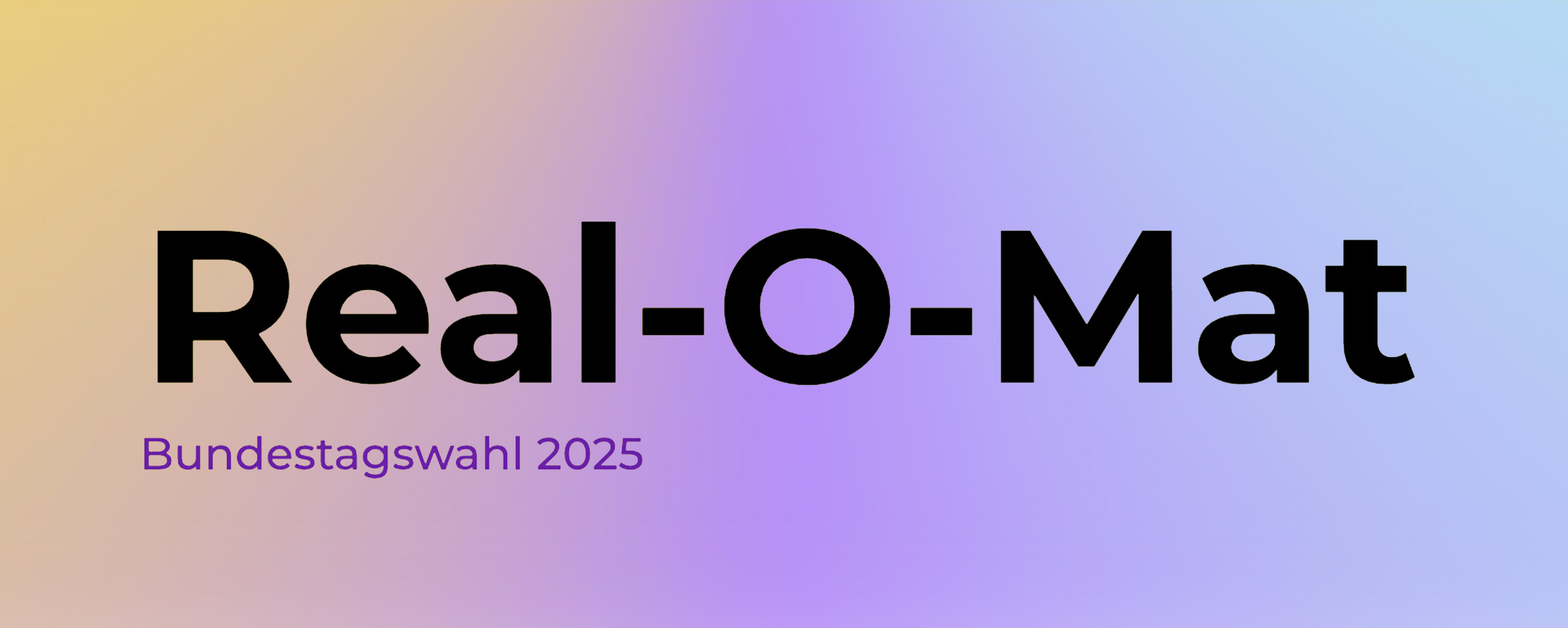 Ein großes rechteckiges bunt-hinterlegtes Logo des Real-o-mat